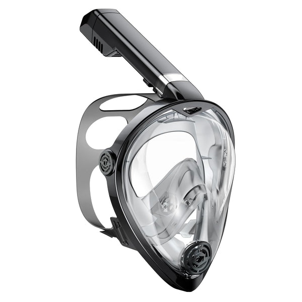 KUYOU Full Face Snorkel Mask, Snorkeling Gear for Adults Teens with Latest Dry Top Breathing System, Foldable 180°Panoramic View Snorkeling Mask Adult, Anti-Fog & Anti-Leak