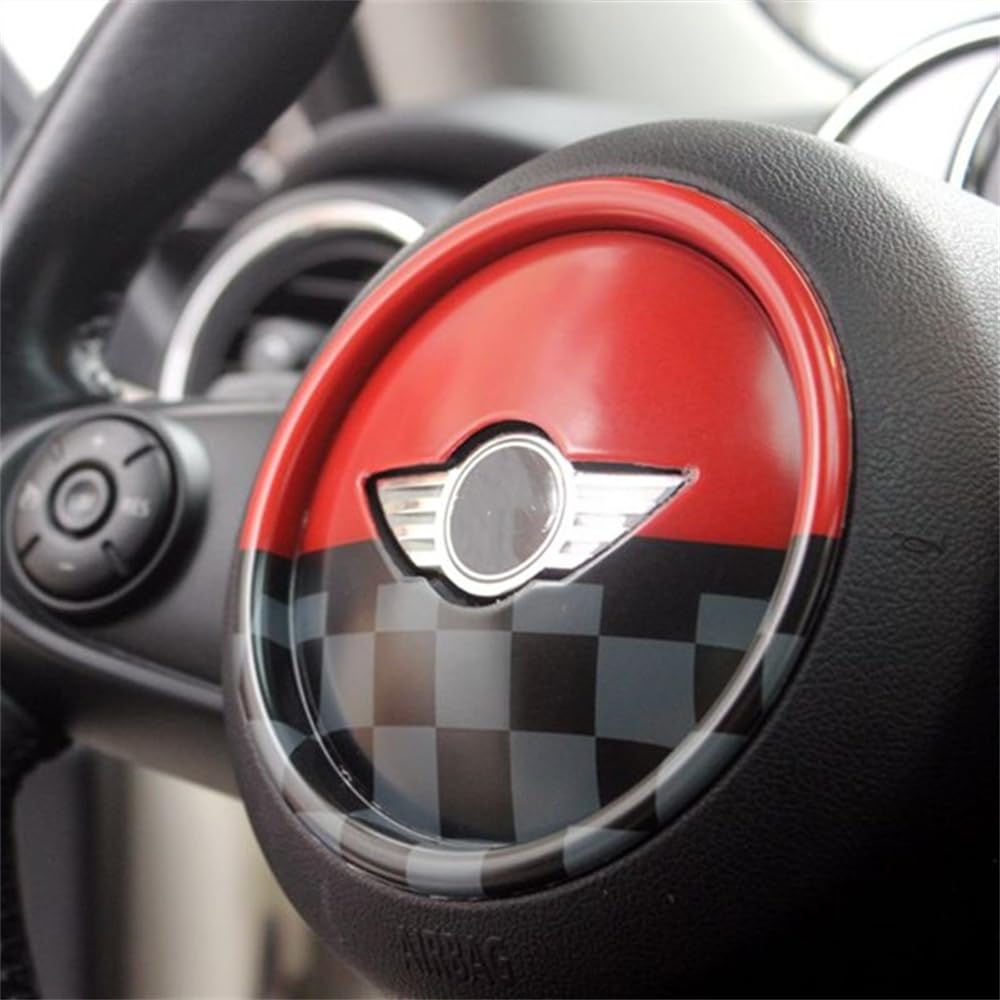 ABS Plastic Steering Wheel Decoration Trim Cover Sticker Shell for Mini Cooper F54 Clubman F55 Hardtop F56 Hatchback F57 Convertible F60 Countryman 2014~2020 (Union Jack Gray)