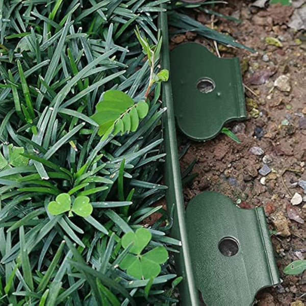 Flexible Lawn Edging 10m,Plastic Garden Edging Border [Extra Tall 10cm Hight]with 30pcs Securing Pegs, Landscape Edging Kit Mini Fence for Flower Beds Pavement-Green