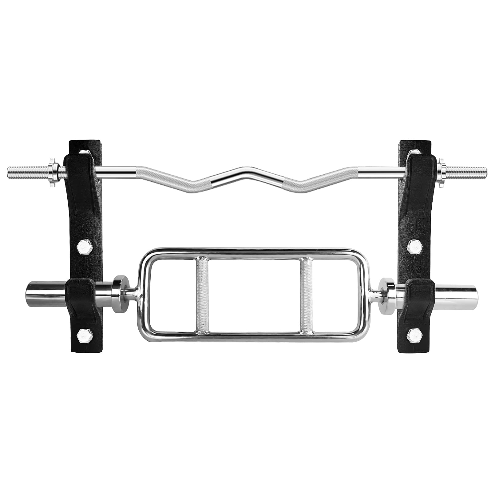 Aoneky Wall Mounted Rubber Barbell Rack Holder - Horizontal Steel Olympic Bar Hanger Storage Rack for Home Gym Squat Rack Fitness
