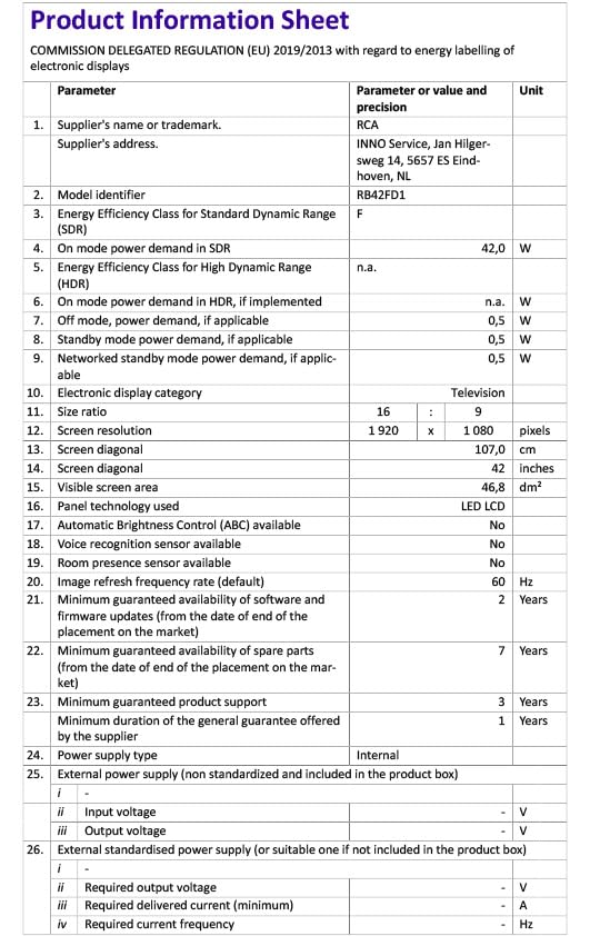 RCA RB24H2CU 24" inchFreeview HD TV DVB-T2/C/S2 Dolby Digital Audio, LED Backlighting Display, HDMI VGA PC SCART USB Travel Small TV for Motorhome and Campervan,Caravans,12 Volt