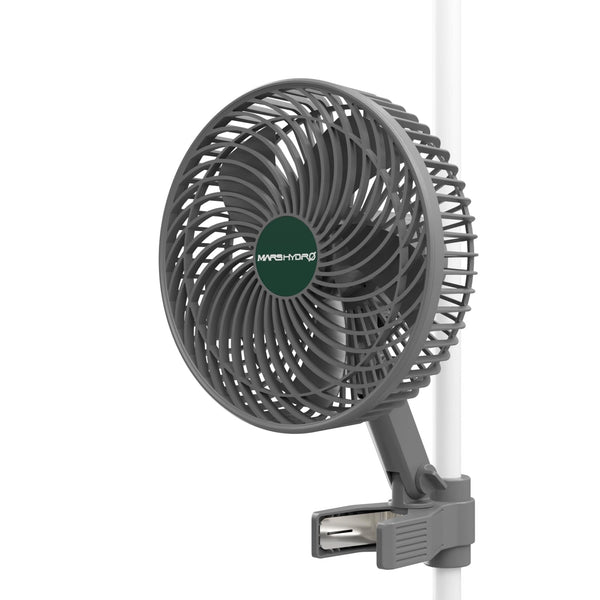 Mars Hydro 6 Inch Clip-On Fan for Grow Tent, Powerful Oscillating Clip Fan with 10w Low Noise for Hydroponic Plants Hydroponic Ventilation Circulation
