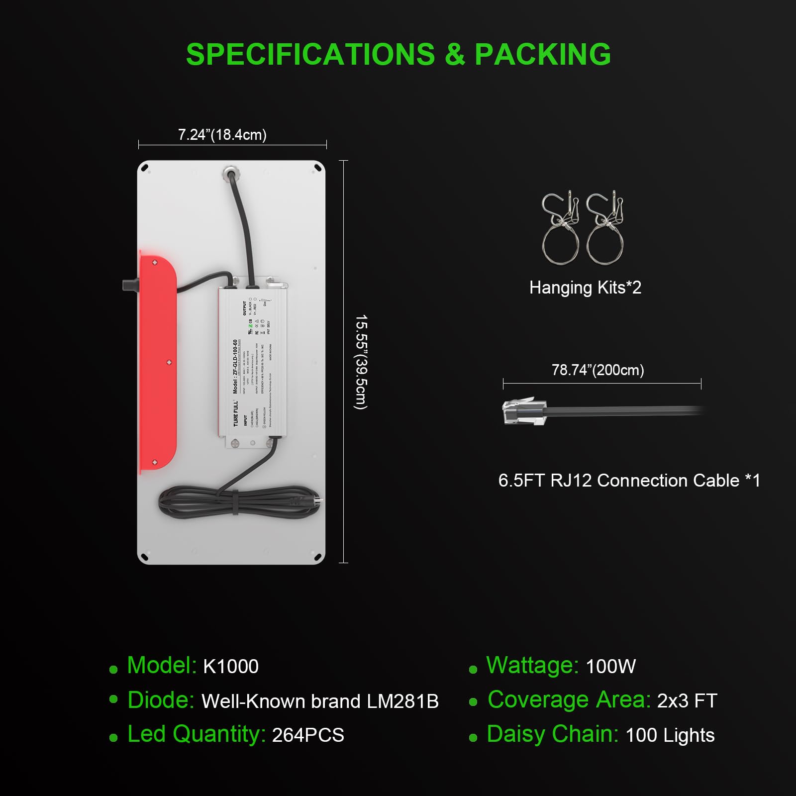 AGLEX K4000 LED Grow Light, 2024 Upgraded Grow Light with Daisy Chain & Dimmable, Full Spectrum Plant Grow Lights for Hydroponic Indoor Plants Seeding Veg Flower Growing Lamps 5X6 FT Grow Tent