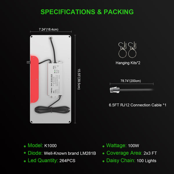 AGLEX K4000 LED Grow Light, 2024 Upgraded Grow Light with Daisy Chain & Dimmable, Full Spectrum Plant Grow Lights for Hydroponic Indoor Plants Seeding Veg Flower Growing Lamps 5X6 FT Grow Tent