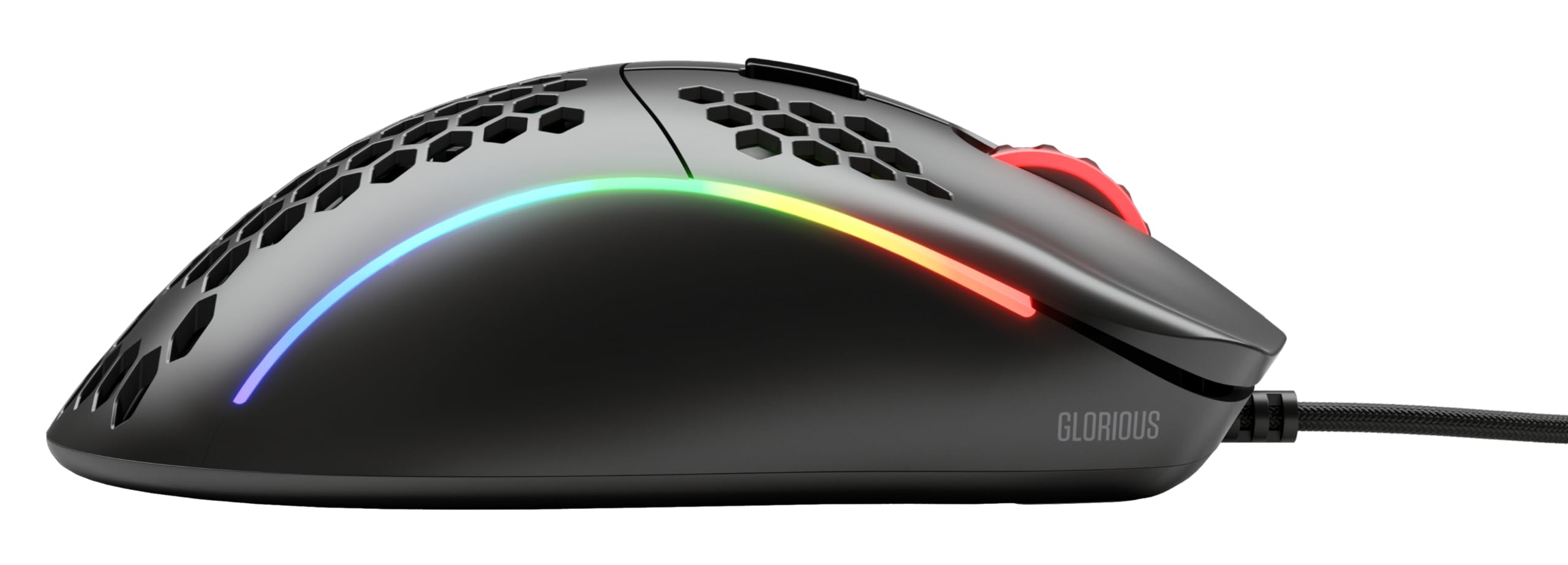 Glorious Gaming Model D Wired Gaming Mouse - 68g Superlight Honeycomb Design, RGB, Ergonomic, Pixart 3360 Sensor, Omron Switches, PTFE Feet, 6 Buttons - Glossy Black