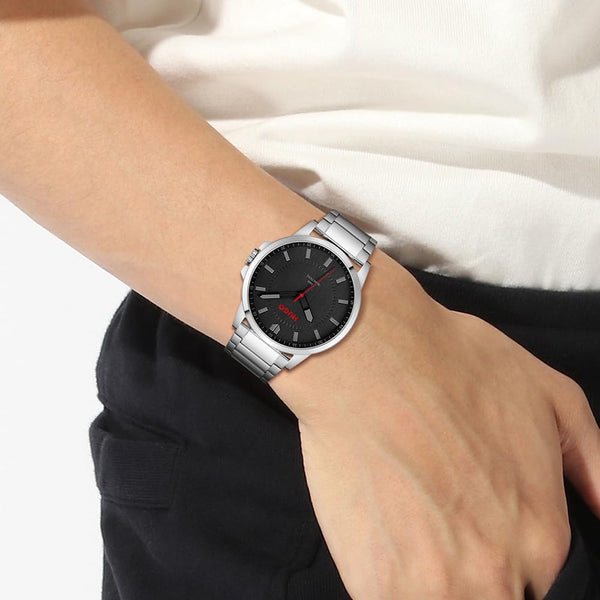 HUGO Analogue Quartz Watch for Men Collection #First - Available with Stainless Steel Bracelet or Leather Strap