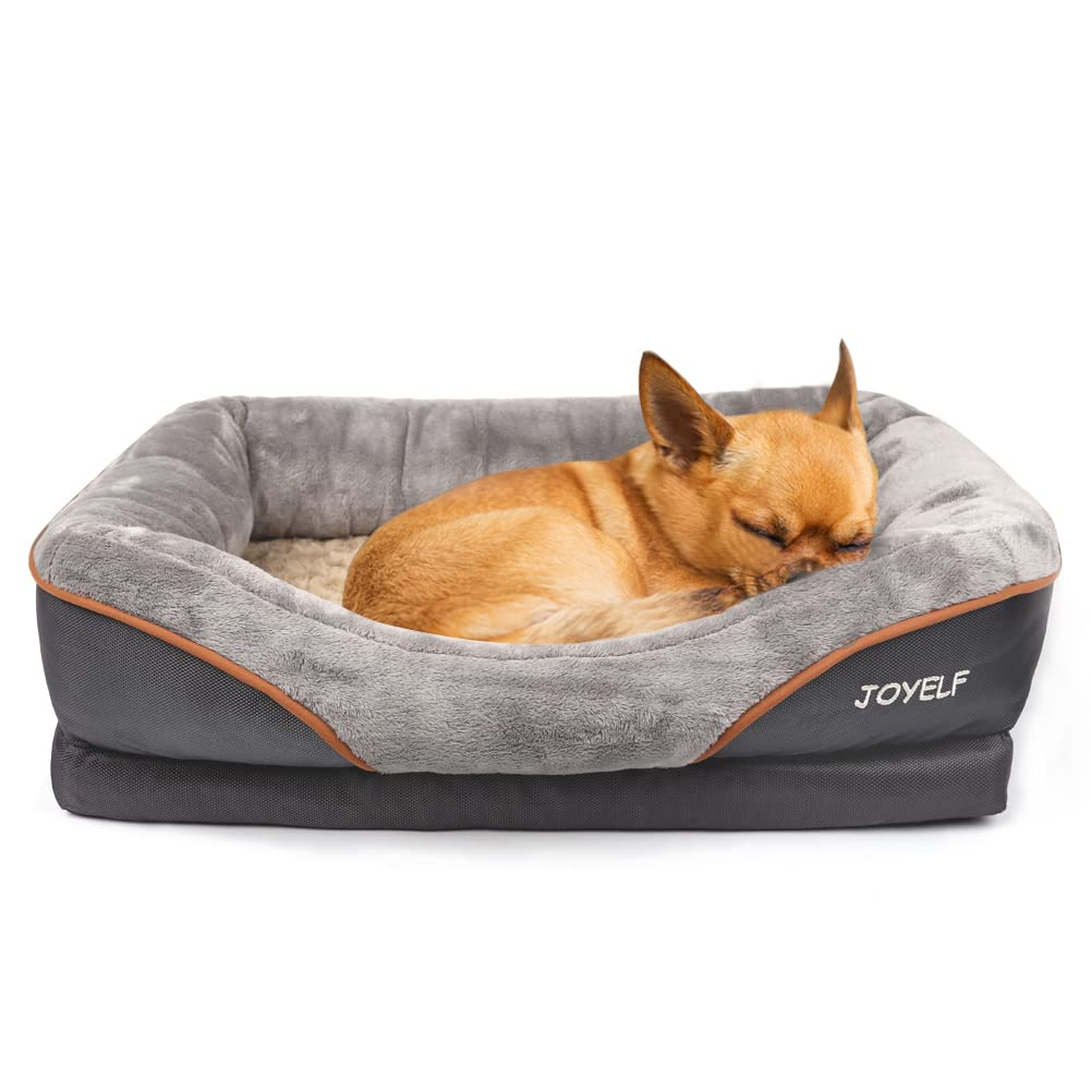 JOYELF Large Memory Foam Dog Bed, Orthopedic Dog Bed & Sofa with Removable Washable Cover and Squeaker Toys as Gift
