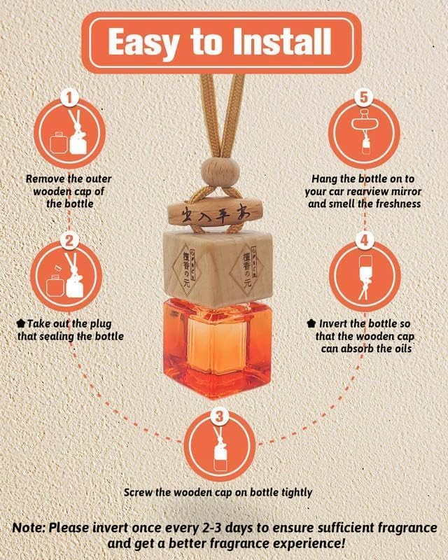 Car Air Fresheners for Men | Air Fresheners with Odour Eliminator Technology | Long Lasting Fragrance Car Accessories for Men | Strong Scents Perfume Diffusers (10ml Dark Night)