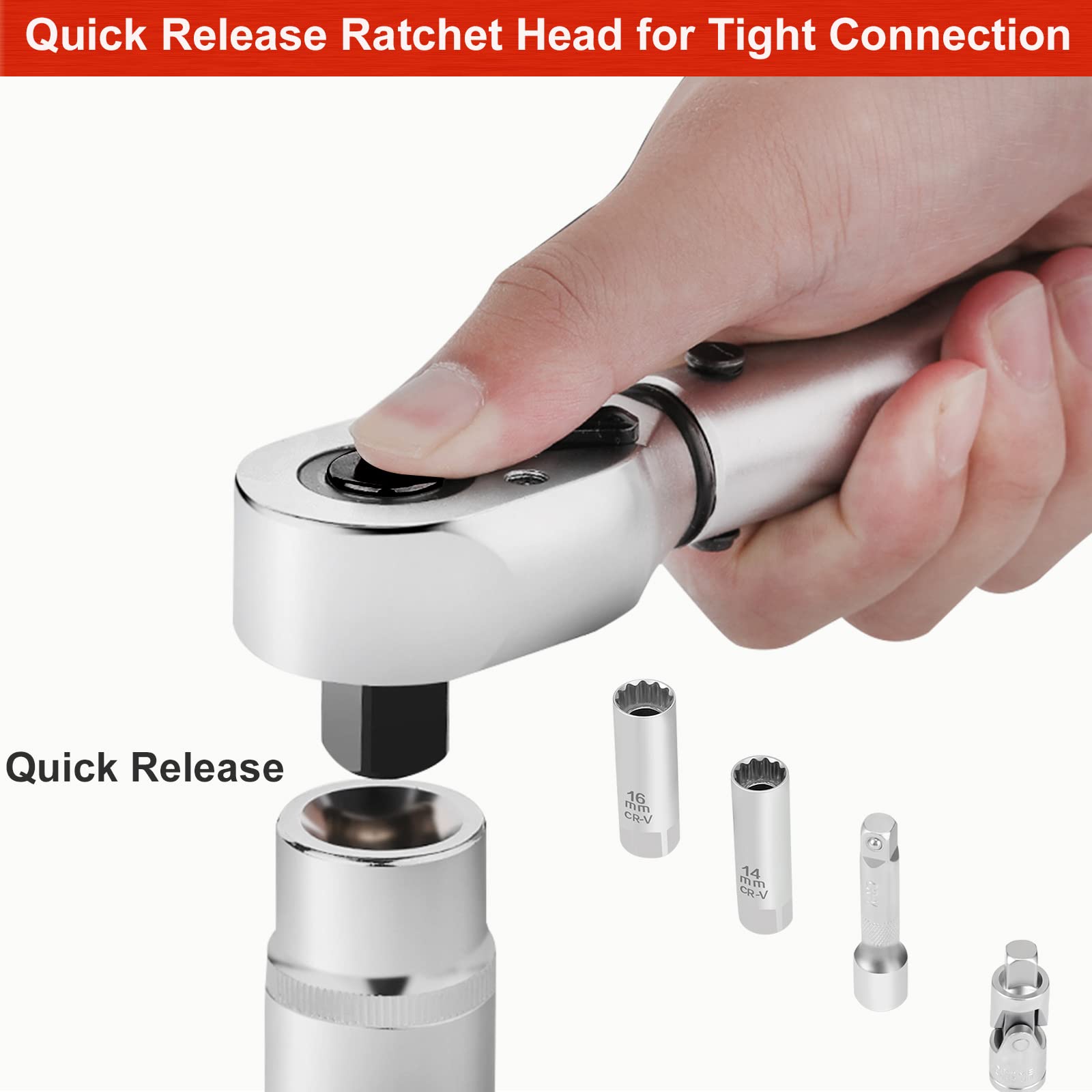 ATsafepro Torque Wrench 3/4 Inch, 100-600 Nm Torque Wrenchs, ±3% Error Accuracy with 48 Teeth Dual-Direction Adjustable for Repair of Car, Truck, Tractor