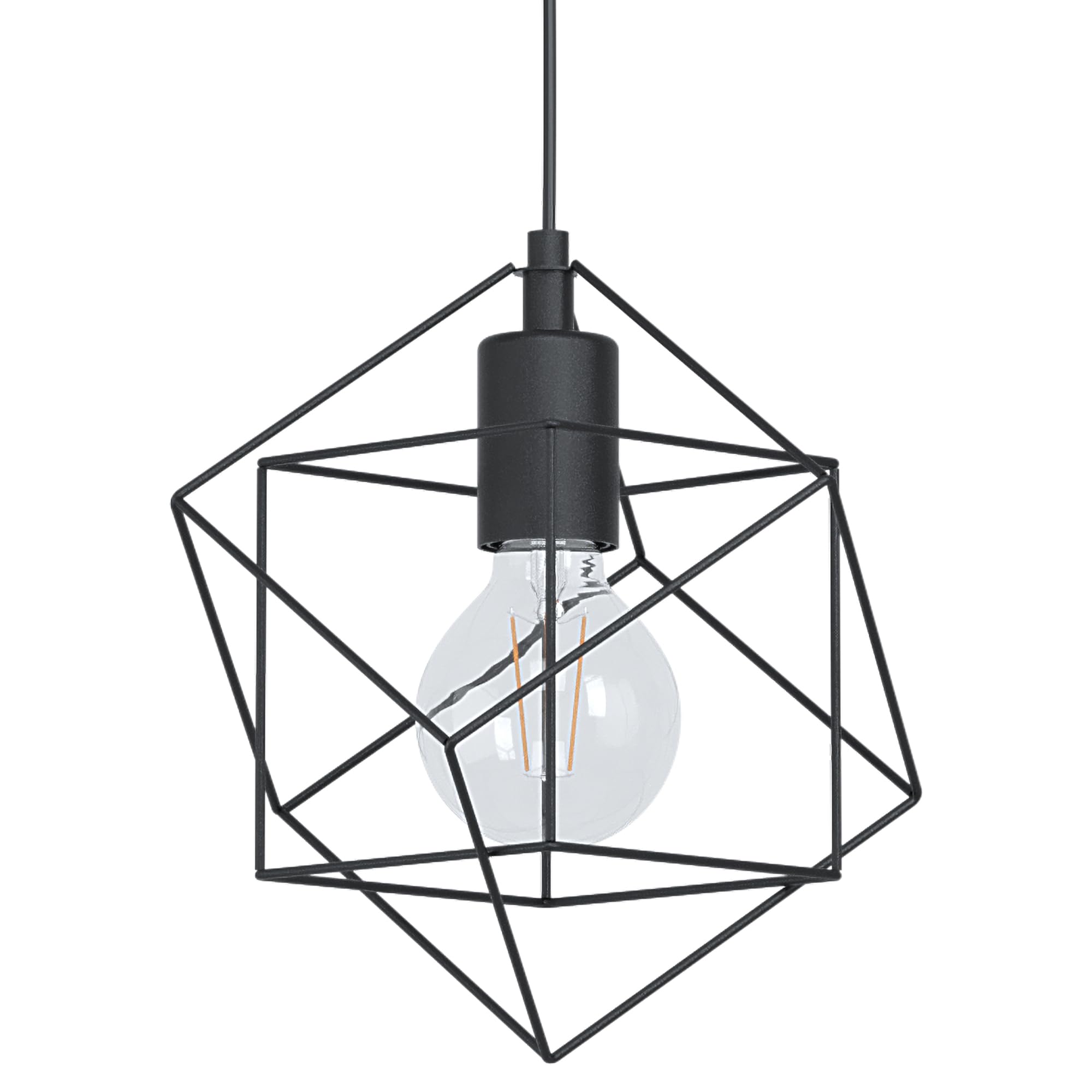 Eglo Straiton Black Steel Modern Geometric 3 Light Pendant