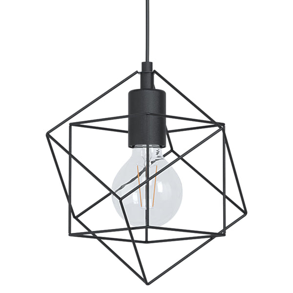Eglo Straiton Black Steel Modern Geometric 3 Light Pendant