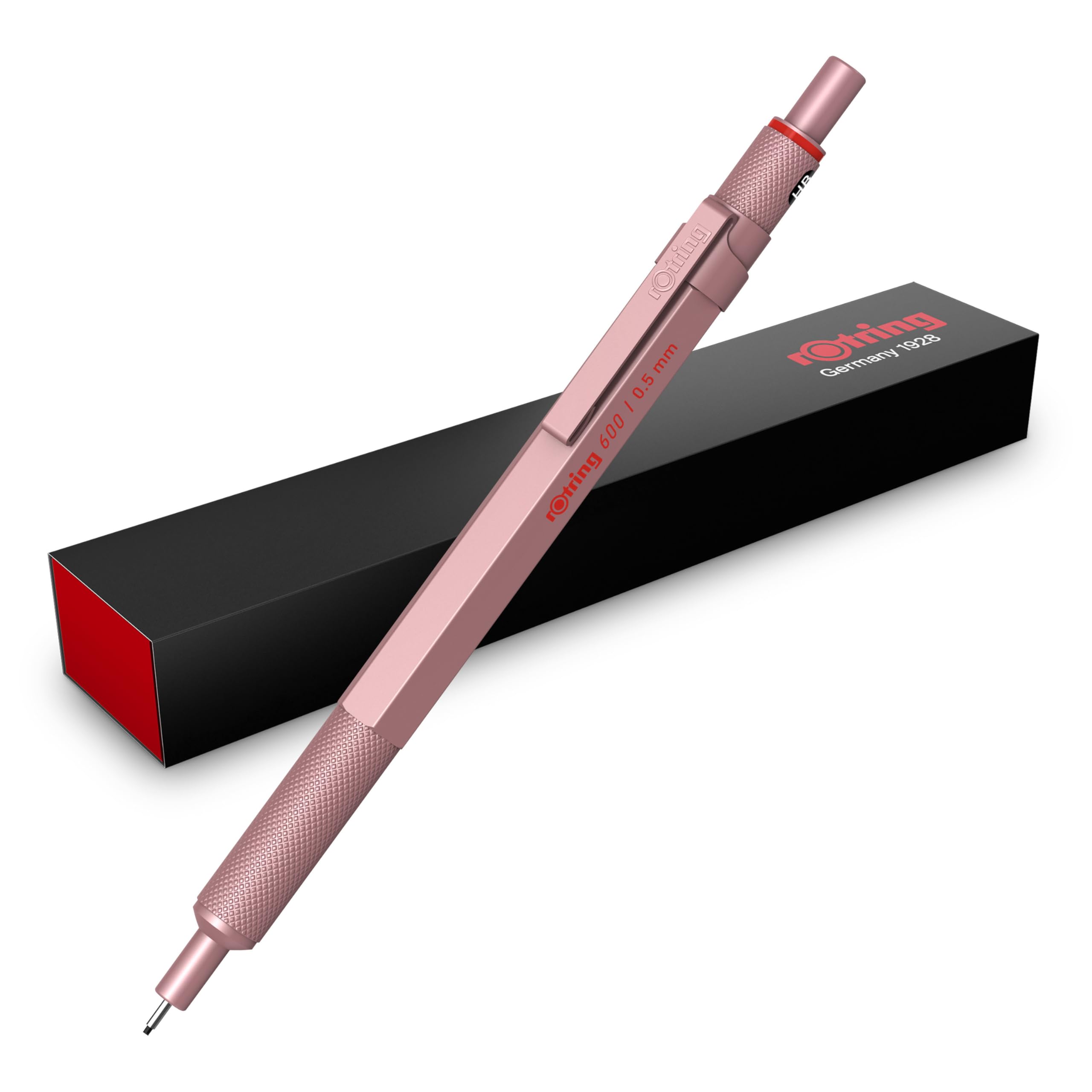 rOtring 600 3-in-1 Multicolour Pen and Mechanical Pencil | Black & Red Ballpoint Pen Tips | 1 Mechanical Pencil Tip (0.5mm) | Silver Barrel