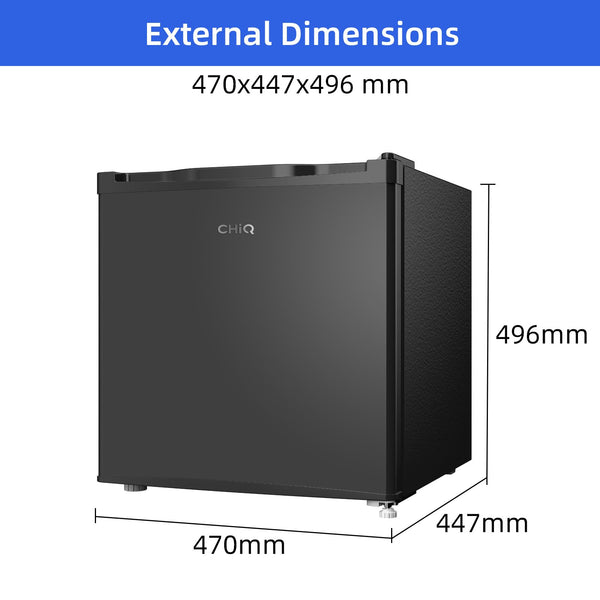 CHiQ FBM157L4EU, Fridge Freezer, 157L, 70/30, 12-Year Compressor Service, Low Frost, E, 39 dB, 48cm Wide 144cm Tall, Black
