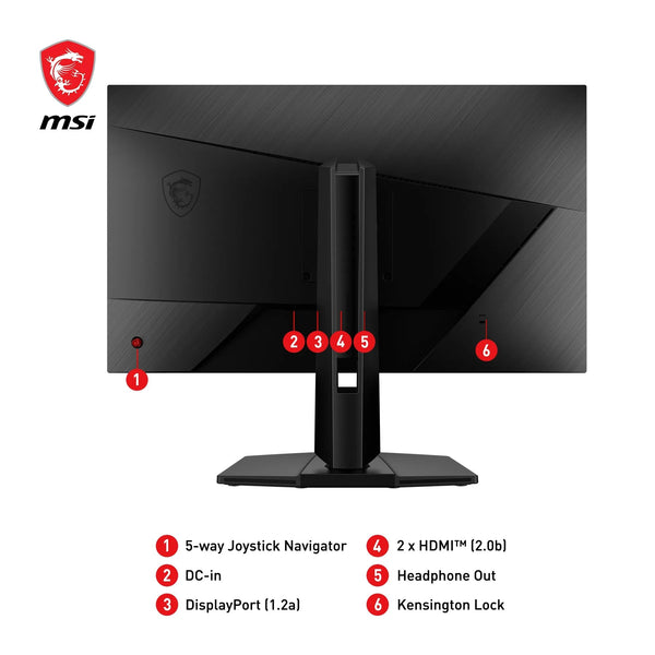 MSI G274F 27 Inch FHD Gaming Monitor - 1920 x 1080 Rapid IPS Panel, 180 Hz / 1ms, 134% sRGB Colour Gamut / G-SYNC Compatible- DP 1.2a, HDMI2.0 CEC