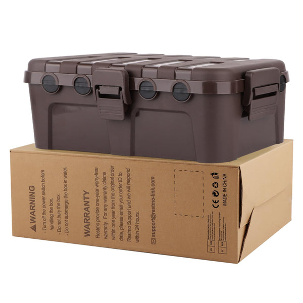 RESTMO Extra Large Waterproof Electrical Box, IP54 Weatherproof Outdoor Outlet Cover, Protect Outlet, Plug, Timer, Power Strip (Not Included), Holiday Light Decoration, 32 x 22 x 13 cm, Black