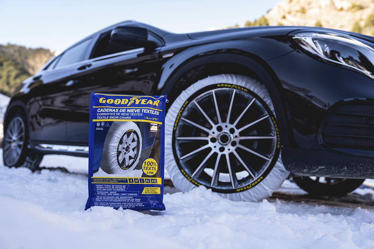 Goodyear Set of 2 x 9 mm Metallic Car Snow Chains Size 110 with Automatic Tensioner