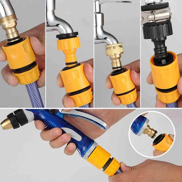BABADU Garden Hose Pipe Connector Kit 20 Pack: Hoses Nozzle, Hose Repair Connector, Quick Connect, Y Splitter, Male Threaded Adapter, Male&Female Connectors, 2 Way Tap Fittings,Multi Faucet Connectors