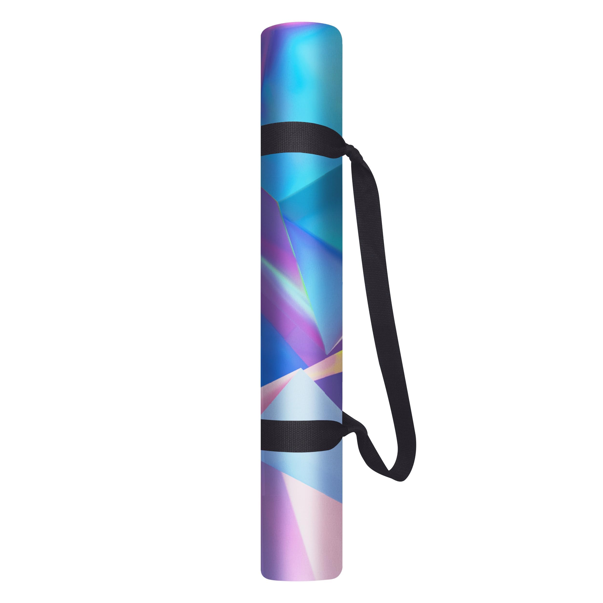 Yoga Design Lab Travel Yoga Mat 1.5 mm | Thin, Non-Slip, Foldable, Lightweight, Mat/Towel, Machine Washable | with Carry Strap (Crystal, 1.5 mm)
