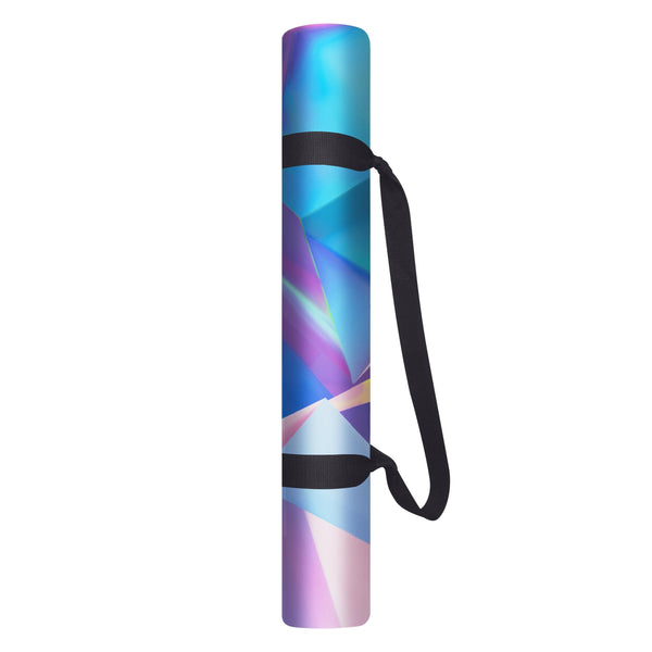 Yoga Design Lab Travel Yoga Mat 1.5 mm | Thin, Non-Slip, Foldable, Lightweight, Mat/Towel, Machine Washable | with Carry Strap (Crystal, 1.5 mm)