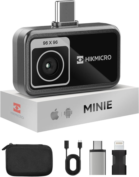 HIKMICRO MiniE Thermal Camera Android/iOS, 192×192 SuperIR Thermal Imaging Camera, 96×96 IR Resolution, No Battery, for Phone/Tablet,USB-C/Lightning Port,Support iPhone 15/16