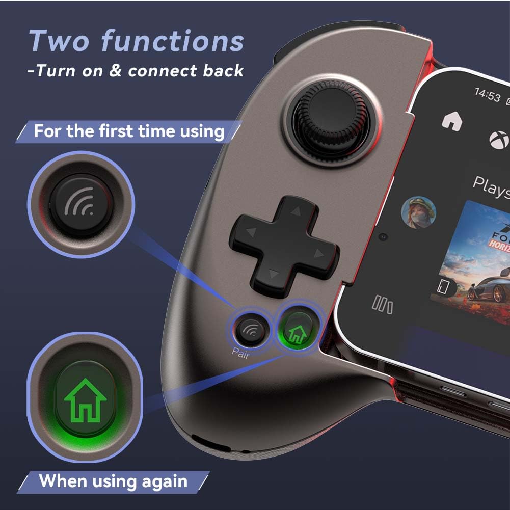 ShanWan Mobile Gaming Controller for Android/iOS, Phone controller for iPhone15, Bluetooth connection, PS Remote Gaming Xbox Cloud Steam Link GeForce NOW MFi Apple Arcade Gaming