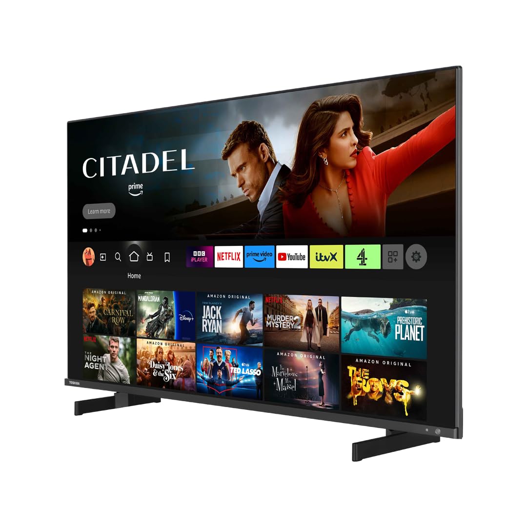 Toshiba UF3F 65 Inch Fire 4K HDR TV, TRU Picture Engine, HDR10, Dolby Vision & Atmos, Sound by Onkyo, DTS Virtual X, Alexa Voice Remote