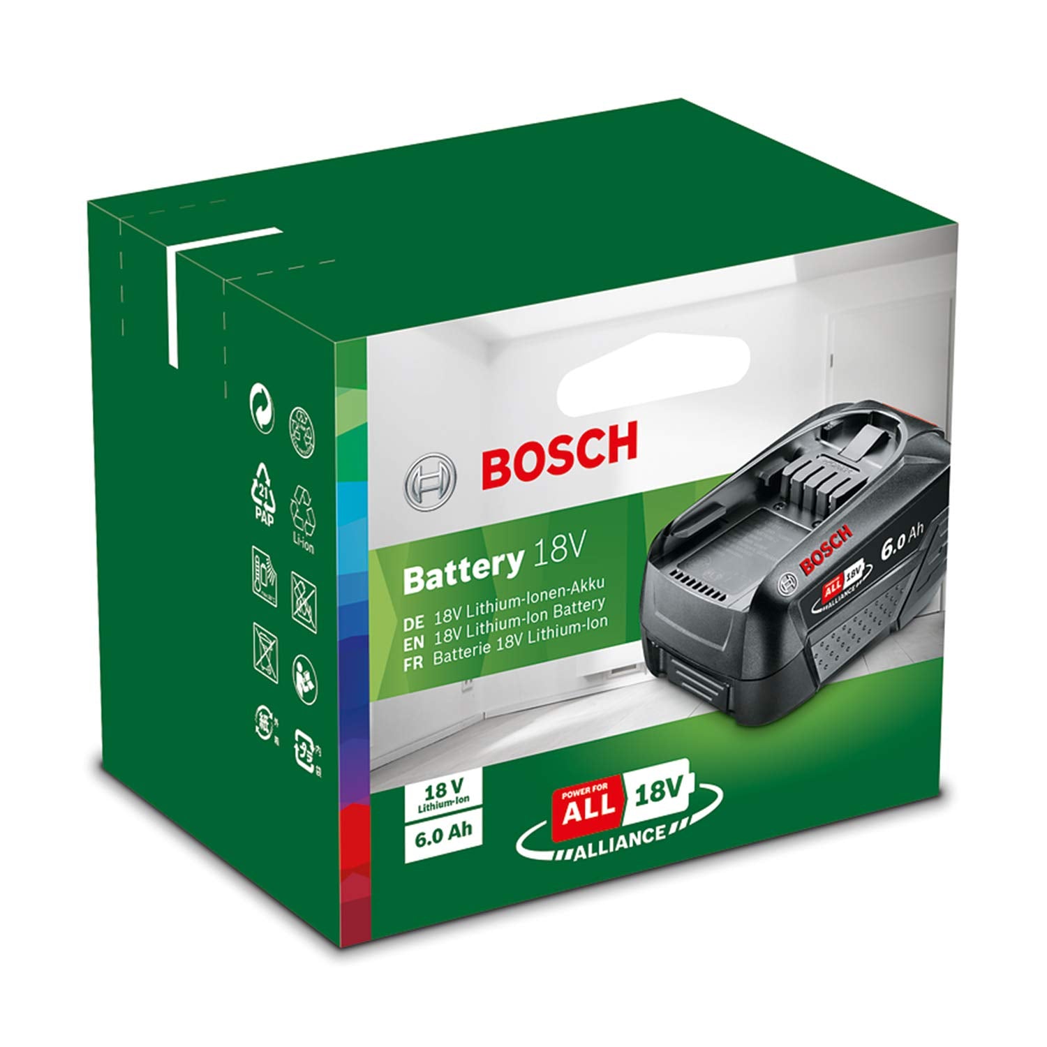 Bosch Battery pack PBA 18V 4.0Ah W-C (18 volt System, 4.0Ah, in Carton Packaging)