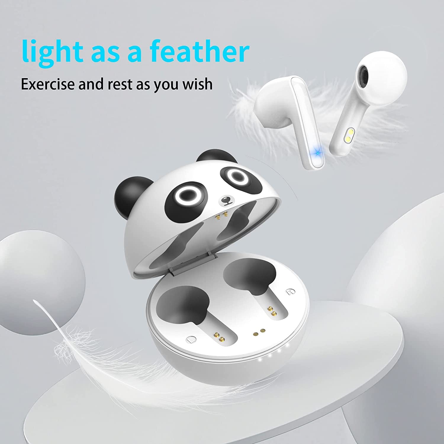 Earbuds for Kids Cute Design in-Ear Wireless Earphones for Kids Boys Adult Bluetooth 5.3 Waterproof Sport Stereo Headphones with Mic for Phone