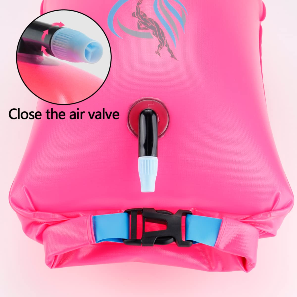 WholeFire 20L Swim Buoy Waterproof Inflatable Dry Bag Swim Safety Float for Water Sports, Open Water Swimmers, Triathletes, Kayakers and Snorkelers