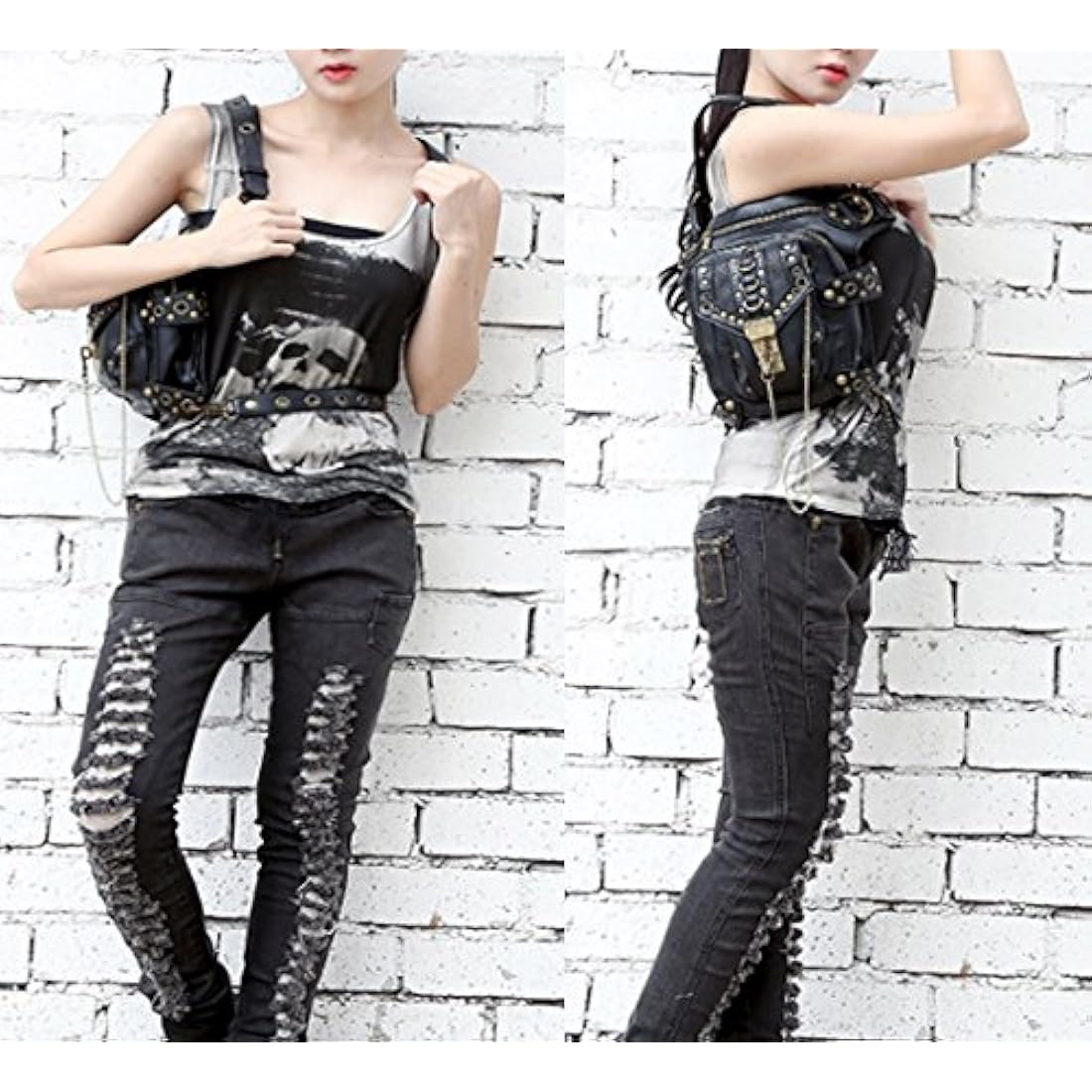 FiveloveTwo® Men Women Multi-Purpose Tactical Drop Leg Arm Bag Pack Hip Belt Waist Messenger Shoulder Fanny Packs Steampunk Bag Wallet Purse Pouch Bag