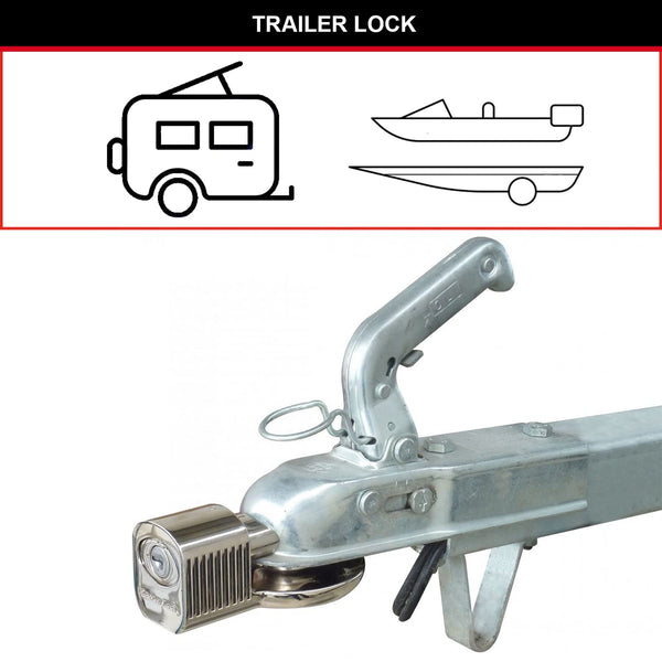 MASTER LOCK Heavy Duty Trailer Lock, Universal Hitch Lock, Aluminium, Outdoor, 60 x 135 x 90 mm