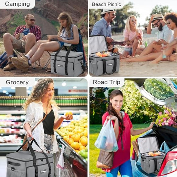 Hulongo Cool Bag 30L Insulated Cooler Bag Waterproof Picnic Thermal Bag For Camping, Travel, Grocery Shopping & Fishing