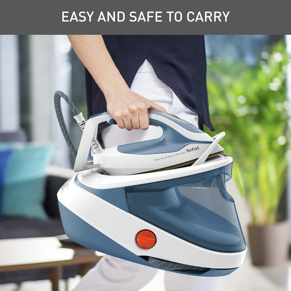 Tefal Pro Express Ultimate II, GV9710, High Pressure Steam Generator Iron, 2700W, 580g/min Steam Boost, 155 g/min cont. steam output, 7.6 Bar Pressure, GV9710 Pro Express Ultimate II, Blue & White