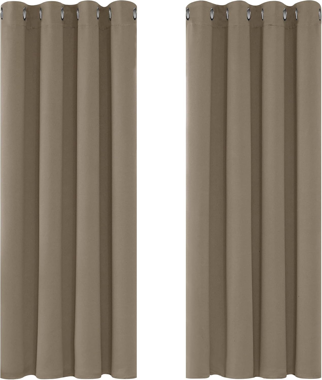 Deconovo Blackout Curtains Eyelet Super Soft Thermal Insulated Ring Top Blackout Curtains for Nursery 46 x 54 Drop Inch Dark Grey 2 Panels