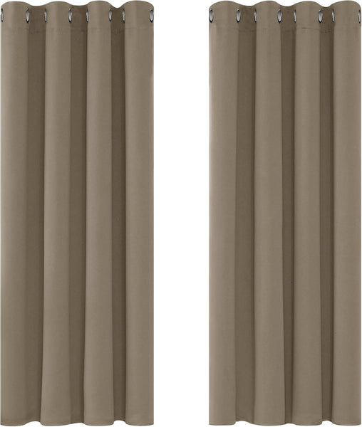 Deconovo Blackout Curtains Eyelet Super Soft Thermal Insulated Ring Top Blackout Curtains for Nursery 46 x 54 Drop Inch Dark Grey 2 Panels