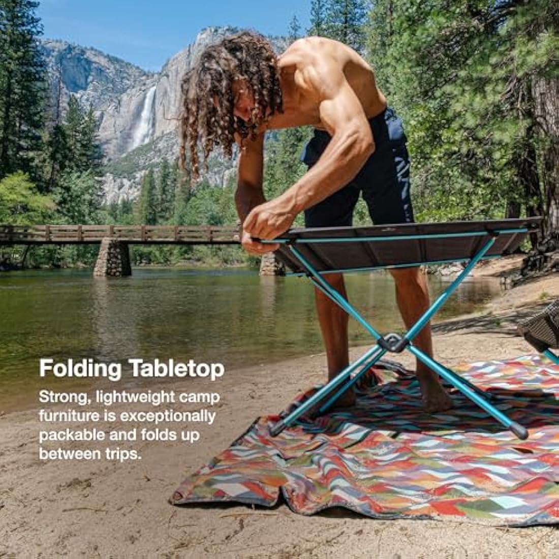 Helinox Table One Hardtop - Weather resistant, Lightweight and Collapsable Portable Outdoor Camping Table - Supports up to 50 kg in weight (Coyote Tan)