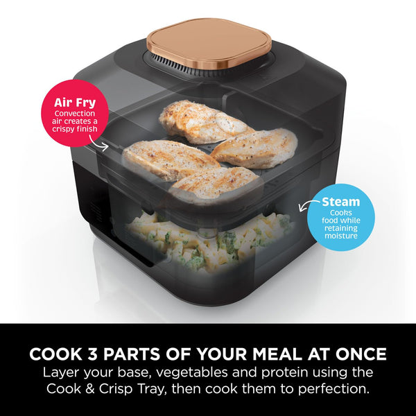 Ninja Speedi 10-in-1 Rapid Cooker, Air Fryer and Multi Cooker, 5.7L, Meals for 4 in 15 Minutes, Air Fry, Steam, Grill, Bake, Roast, Sear, Slow Cook & More, Cooks 4 Portions, Sea Salt Grey, ON400UK