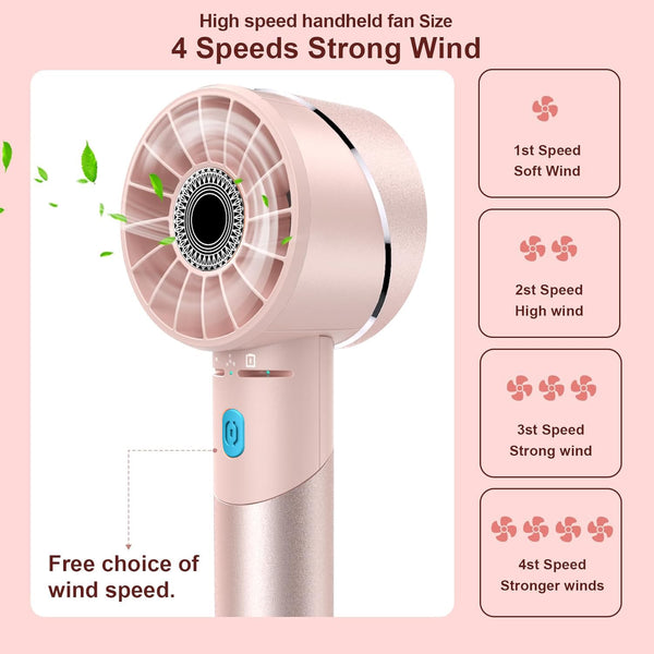 COZOME Handheld Fan,Ultra-Portable 7000 RPM Turbo Mini Fan with 16H Battery,4-Speed USB Rechargeable Metal Design | Pocket Fan for Travel/Outdoor/Home/Office,Gift for Men & Women (Alloy Construction)