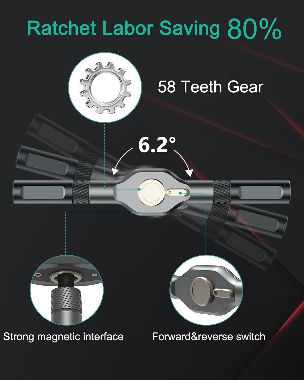 ORIA 24 in 1 Magnetic Ratchet Screwdriver Set with S2 Steel Bits & Detachable T-Handle, Portable Tool Kit in Case for Home DIY, Computer, Electronics Repair, Furniture