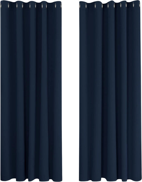 Deconovo Blackout Curtains Eyelet Super Soft Thermal Insulated Ring Top Blackout Curtains for Nursery 46 x 54 Drop Inch Dark Grey 2 Panels