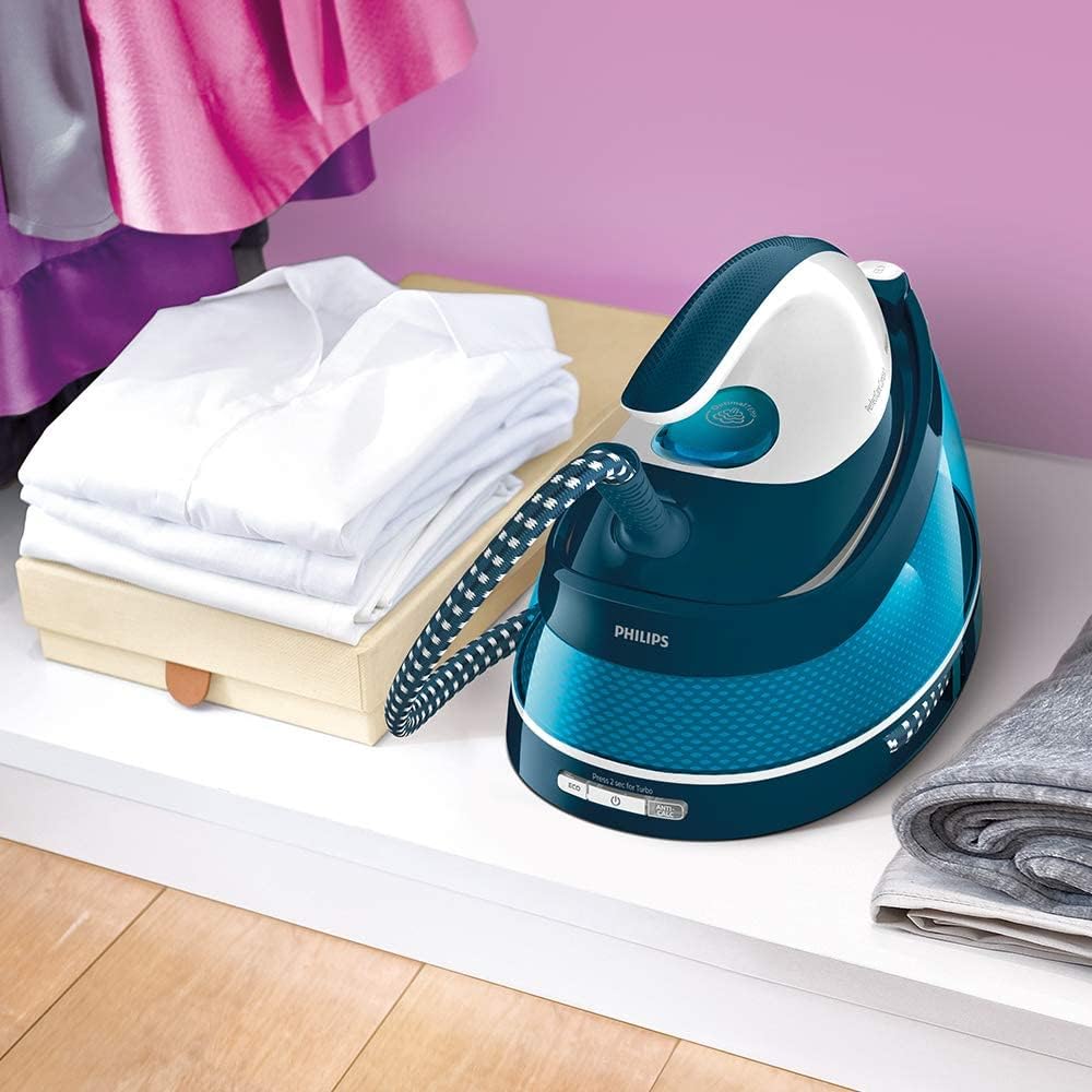 Philips PerfectCare Compact Steam Generator Iron, 1.5L Water Tank, Energy Saving, ECO Mode, No Burns with OptimalTEMP Technology, SteamGlide Soleplate (GC7840/26)