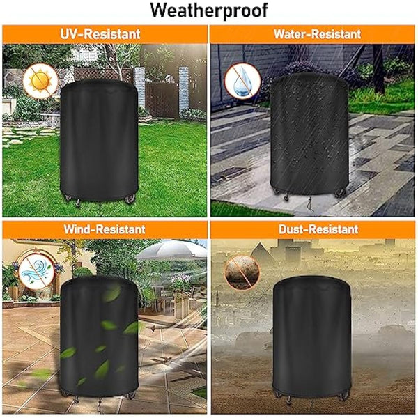 Raweao Kettle BBQ Cover 57cm for Weber, Waterproof Round Barbecue Cover 500D Oxford Weatherproof Compact BBQ Cover for Weber Spirit bbq(Φ71x68cm)