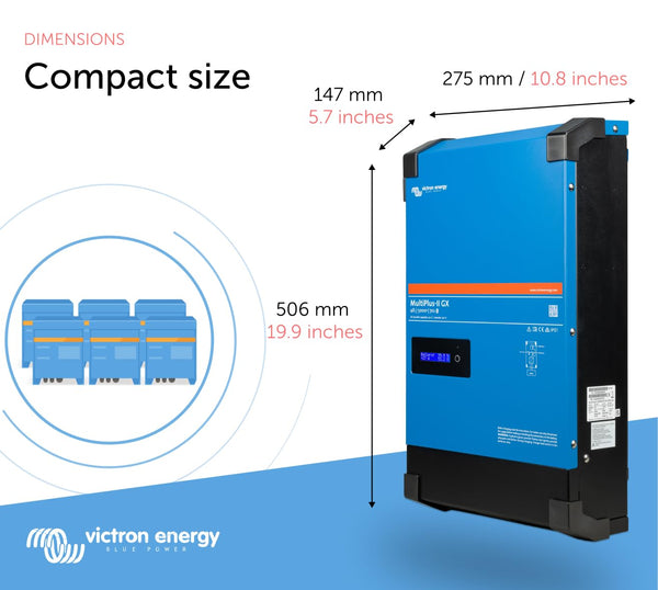 Victron Energy MultiPlus-II GX Pure Sine Wave Inverter Charger for 35 amp Battery, 3000VA 48-Volt 230V