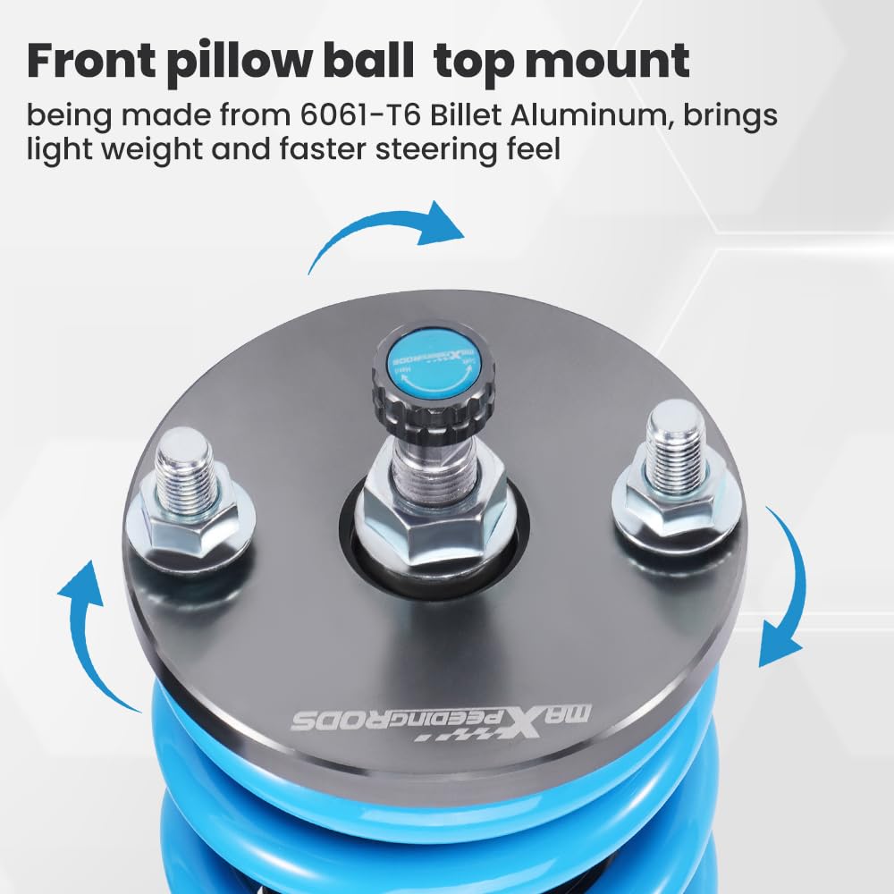 maXpeedingrods Coilovers for Honda Civic 1988-2000, for Honda CRX del Sol 1992-1995, for Acura Integra 1990-2001, 24 Levels Damper Adjustable Struts, Height Adjustable T6 Upgraded Lowering Kit