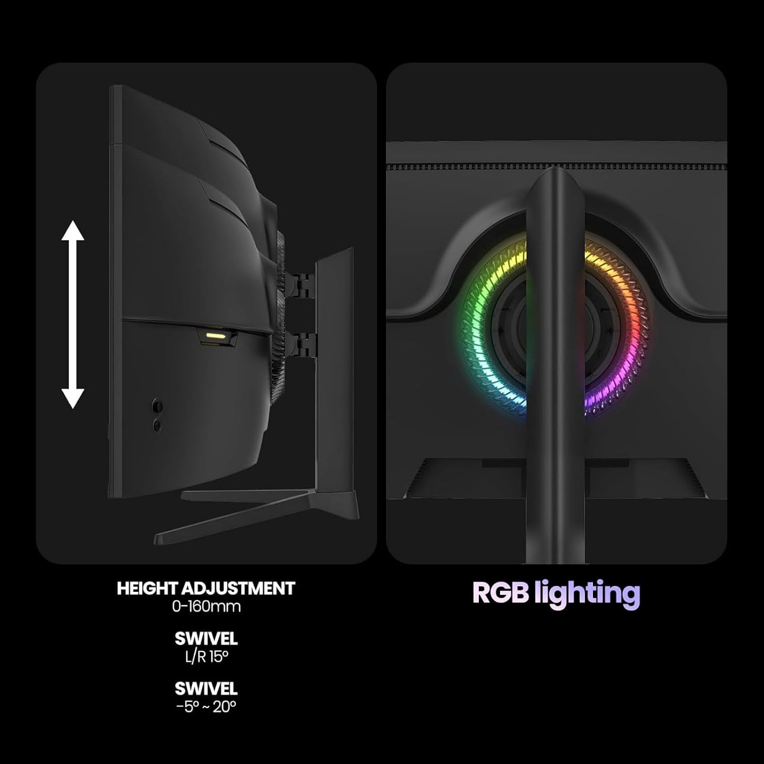 Gawfolk 34 Inch Ultrawide Curved 144Hz Gaming Computer Monitor 1500R PC Screen 21:9 UWQHD (3440x1440),Adaptive Sync,178° Viewing Angle,Display Port、HDMI 2.0, VESA75x75MM-Black