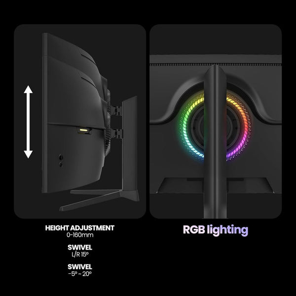 Gawfolk 34 Inch Ultrawide Curved 144Hz Gaming Computer Monitor 1500R PC Screen 21:9 UWQHD (3440x1440),Adaptive Sync,178° Viewing Angle,Display Port、HDMI 2.0, VESA75x75MM-Black