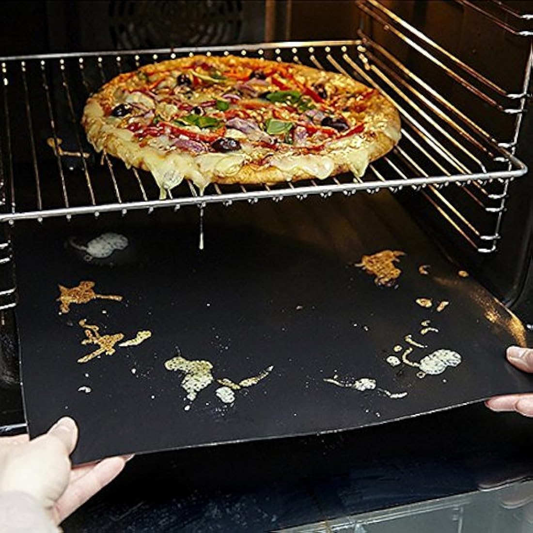 6 Pack Oven Liners Oven Mats for Bottom of Oven, 16x13inch BBQ Liners BBQ Grill Mats Reusable Non-Stick Teflon Baking Oven Mats Barbecue Grill Sheets for Gas Charcoal Grill, BPA Free