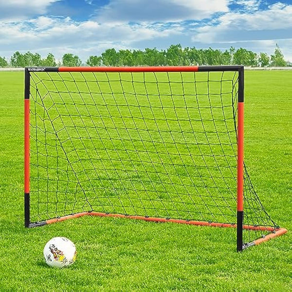KAIHAOWIN Steel Goal Post - 3'x2.5'|6'x4'|8'x6'|10'x6.6' All Weather Football Net - Quick Assembly, Durable Training Goal for Kids/Adult - Garden/Indoor Outdoor