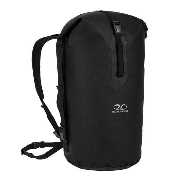 Highlander Waterproof Dry Bag 70L - Duffle Roll Top Backpack - Removable Backpack Adjustable Style Straps - Ideal for Canoeing, Fishing, Rafting,