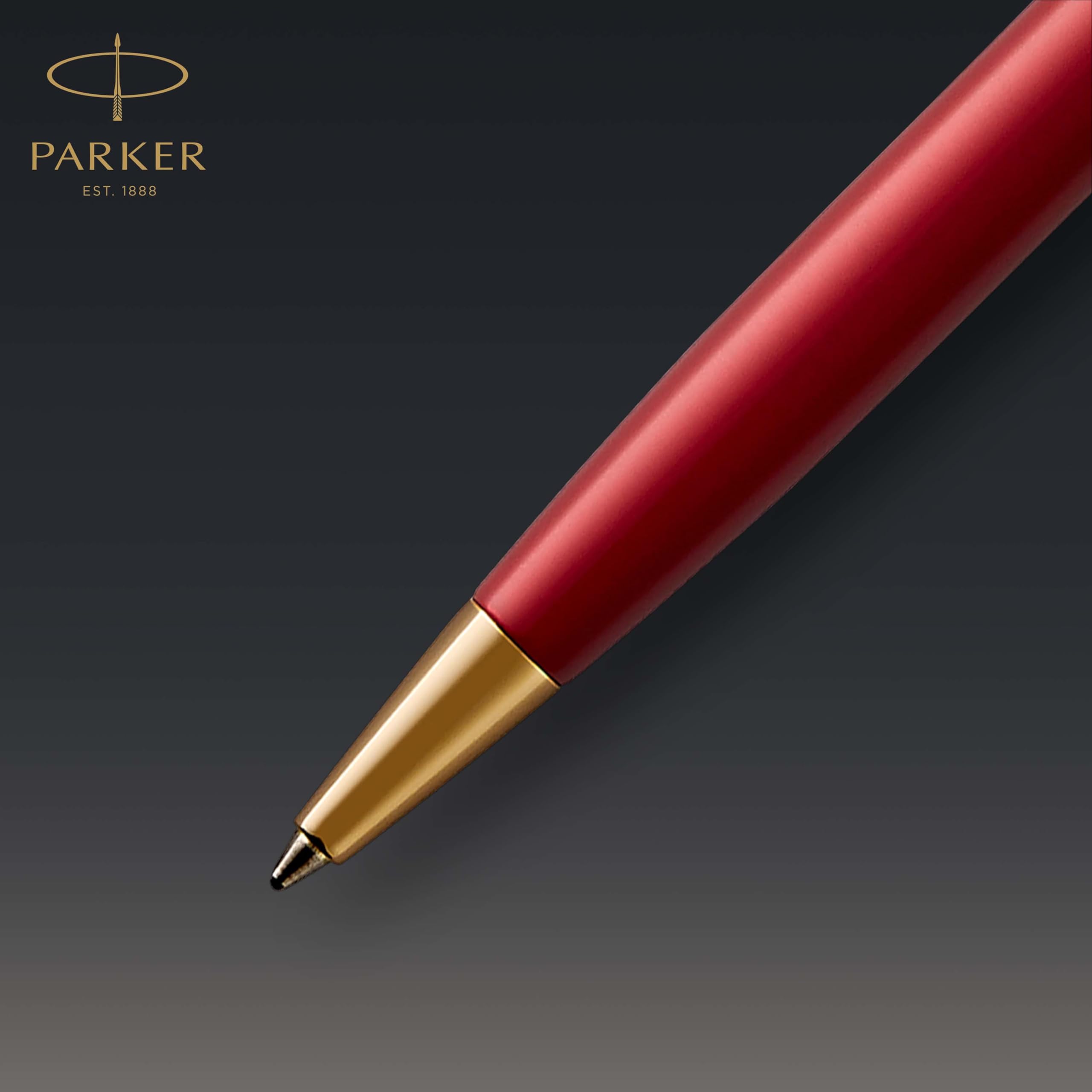 Parker Sonnet Ballpoint Pen | Stainless Steel with Gold Trim | Medium Point | Handwriting Pens & Stationery Supplies | Black Ink | Gift Box